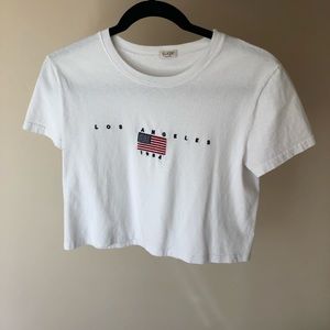 White Los Angeles Brandy Melville shirt.